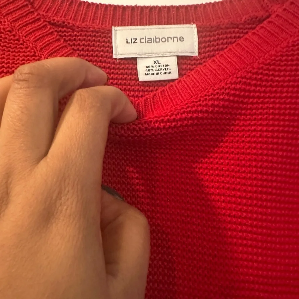 Liz Claiborne Red Crew Neck Sweater